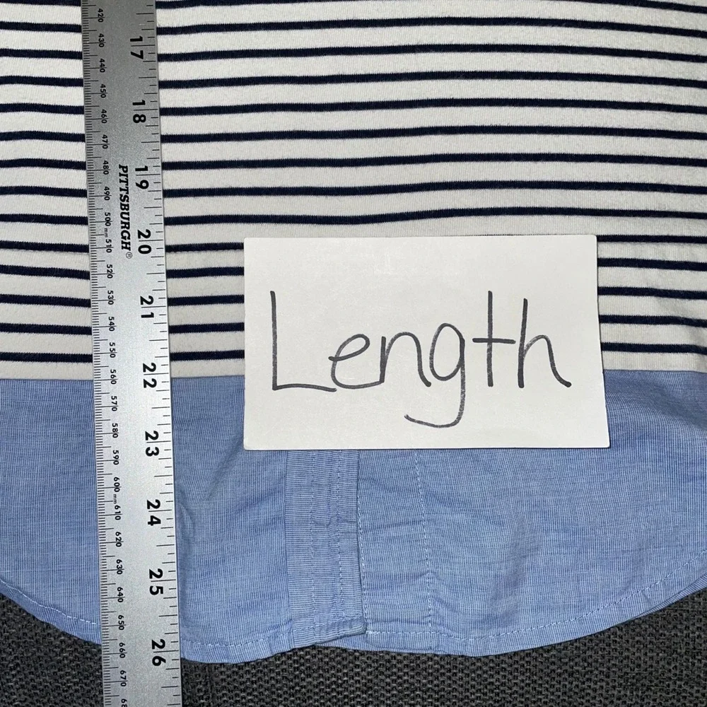 J.Crew Mercantile Breton Striped Shirt Layered Top Cotton Coastal Preppy‎ XS